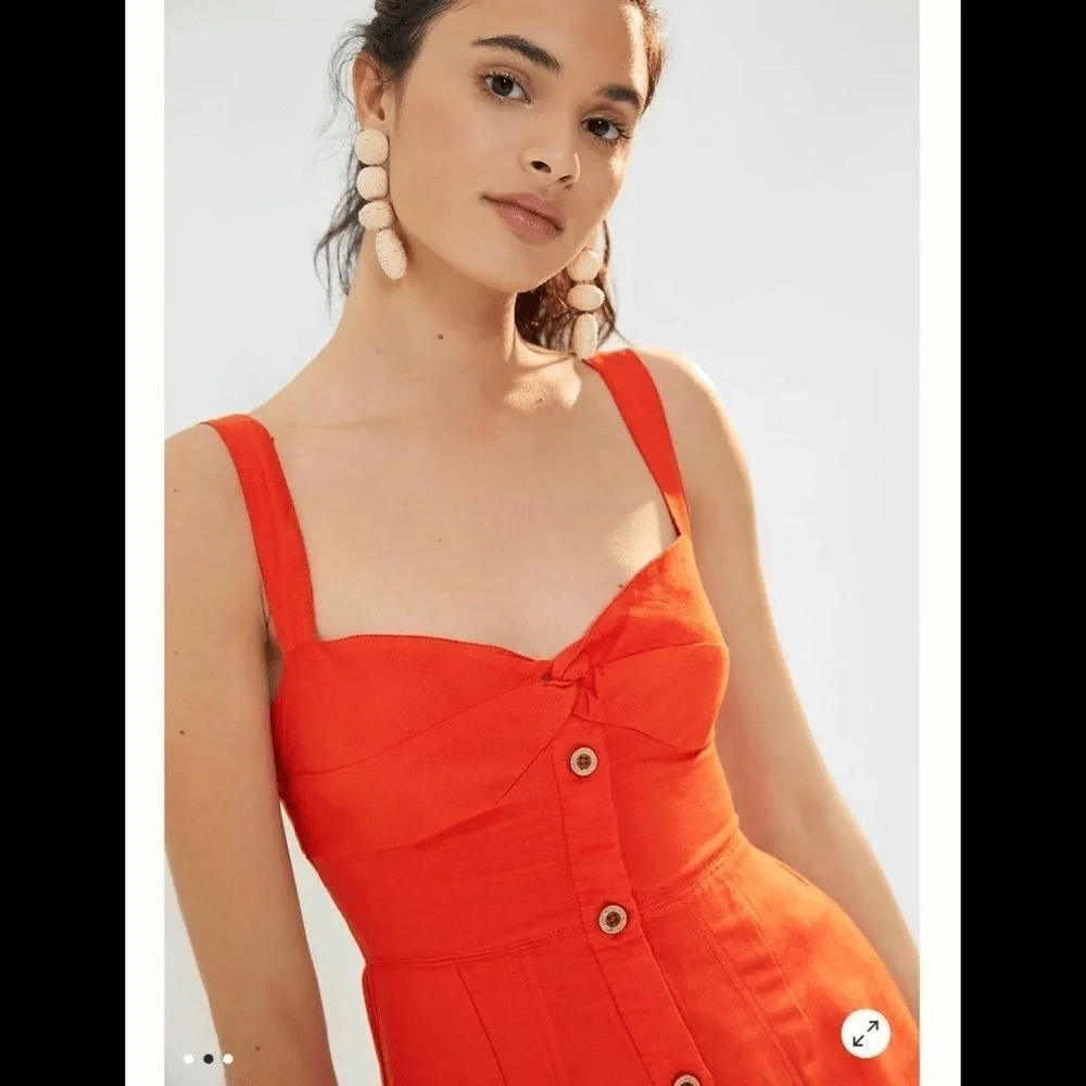 Maeve by Anthropologie size S red dress twist front tie back and zipper - Picture 10 of 10